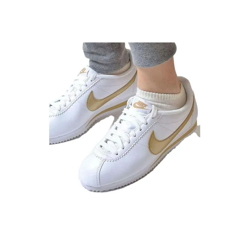 Nike Classic Cortez White Metallic Gold Women's-4