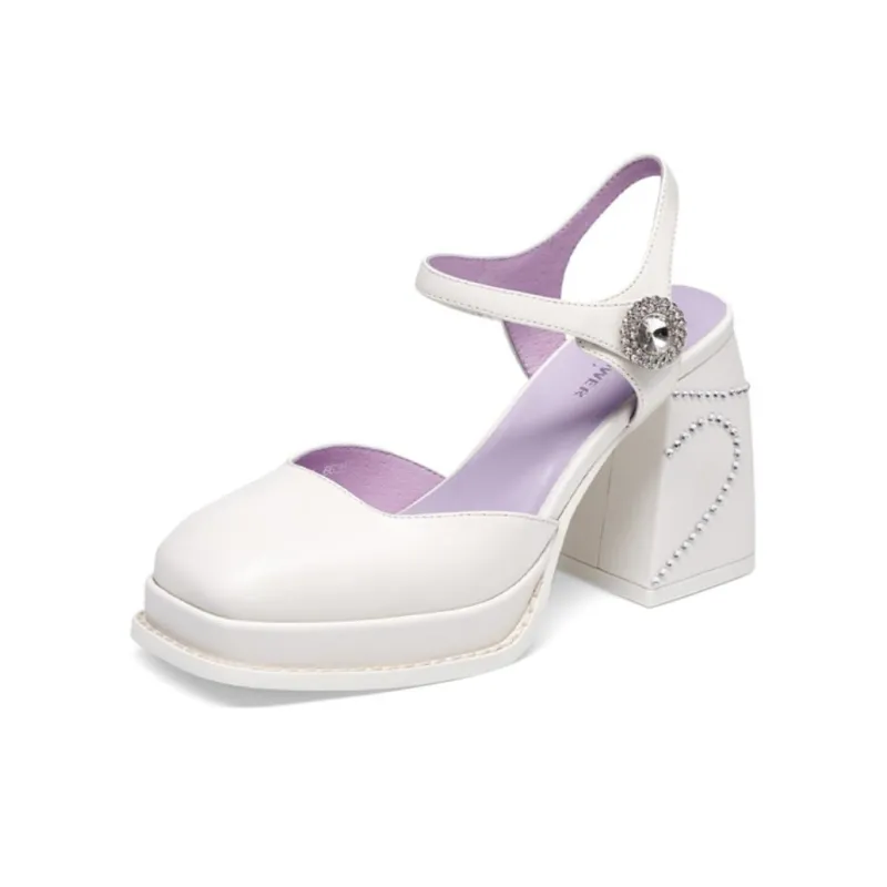 Kiss Kitty Block Heel High Heels 9.3cm Women's-2