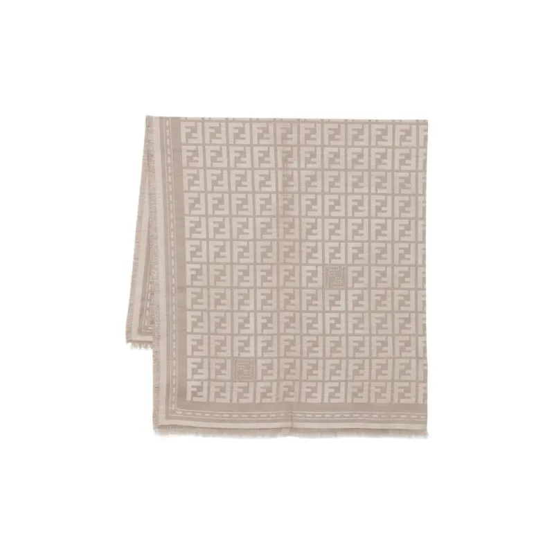 FENDI Ff Jacquard Fringed Edge Shawl-0