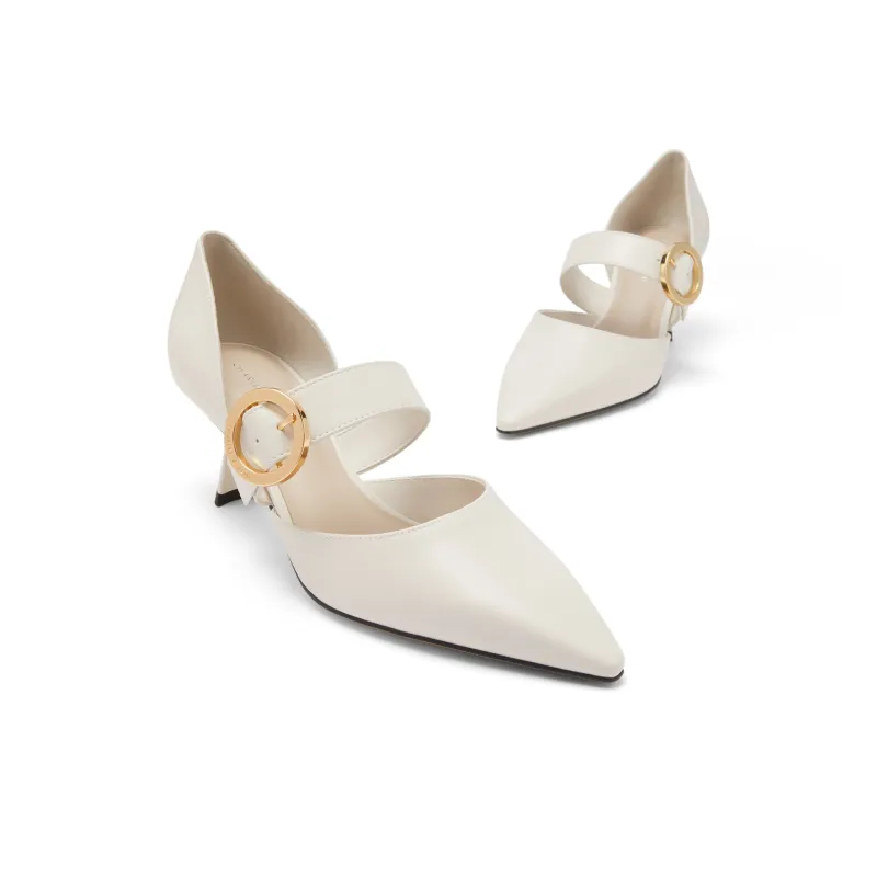 CHARLES&KEITH High Heels Women's White/Nude Flesh/Black-2