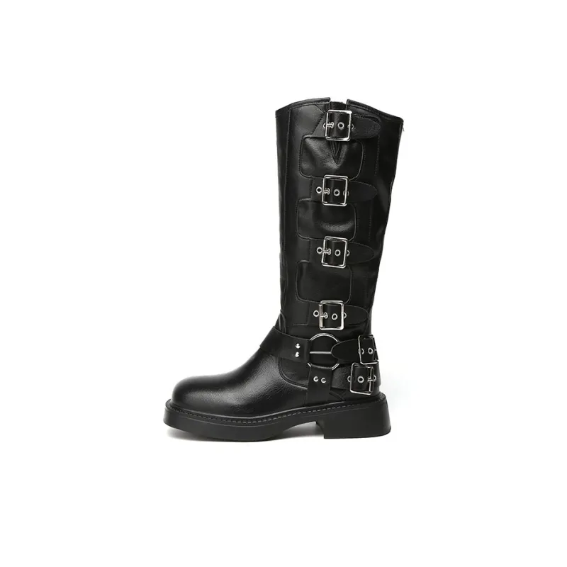 Jin Baichuan Knee-high Boots 4cm Women's-0