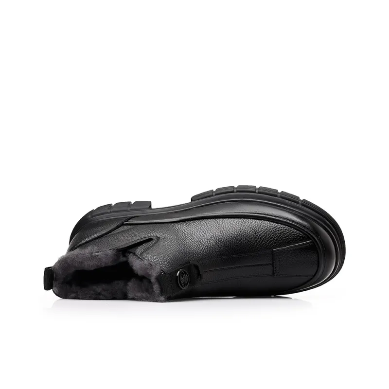 Kangaroo Head Warm Short Snow Boots Unisex Black-2