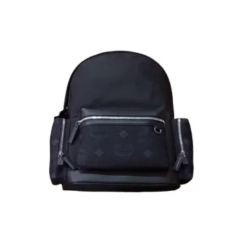 MCM Recycled Nylon Backpack Medium Size Women's Black