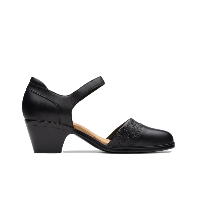 Clarks Block Heel High Heels 5.5cm Women's Black-1