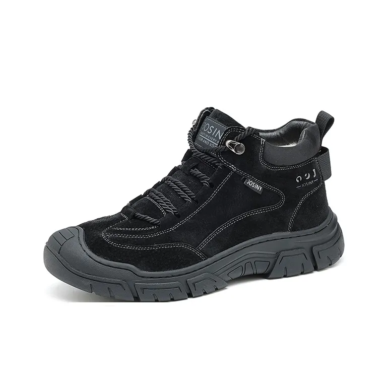 JOSINY Men's Fleece Lined Ankle Boots Men's Black-1