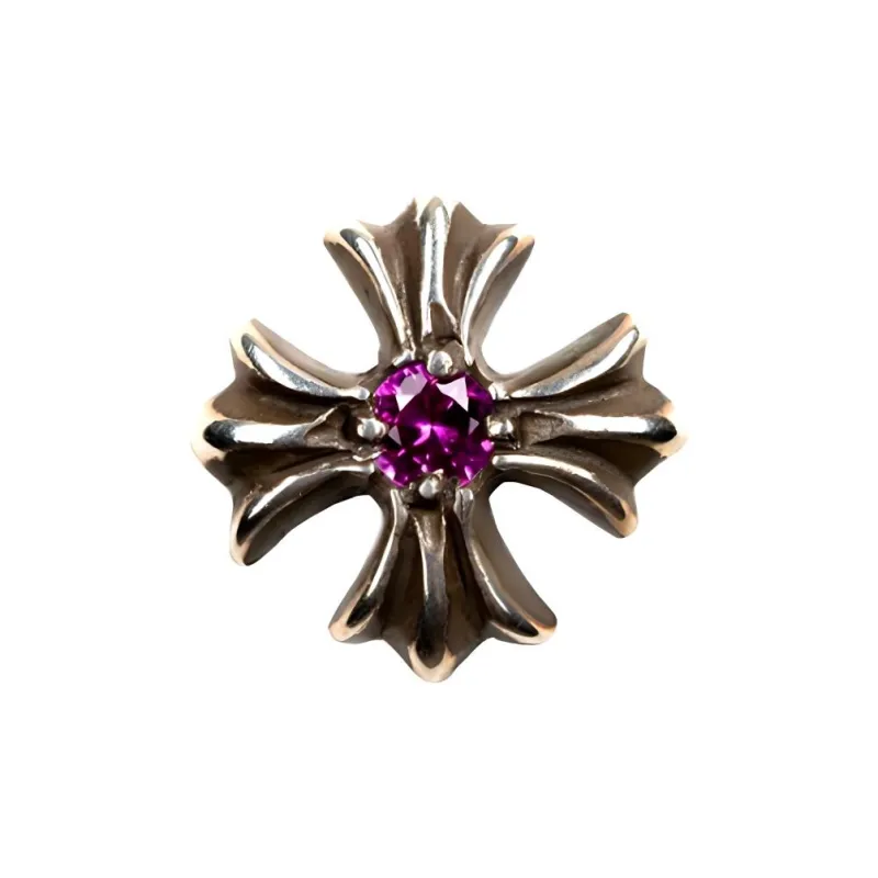 Chrome Hearts 925 Sterling Silver, Sapphire Stud Earrings Women's Silver-0
