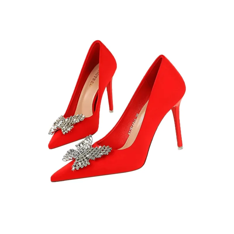 QITUMAUL Slim Heel High Heels 10.5cm Women's-3