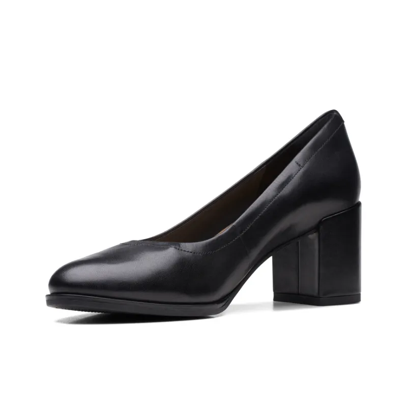 Clarks Frewa Series Chunky Heel High Heels 6.5cm Women's Black-1