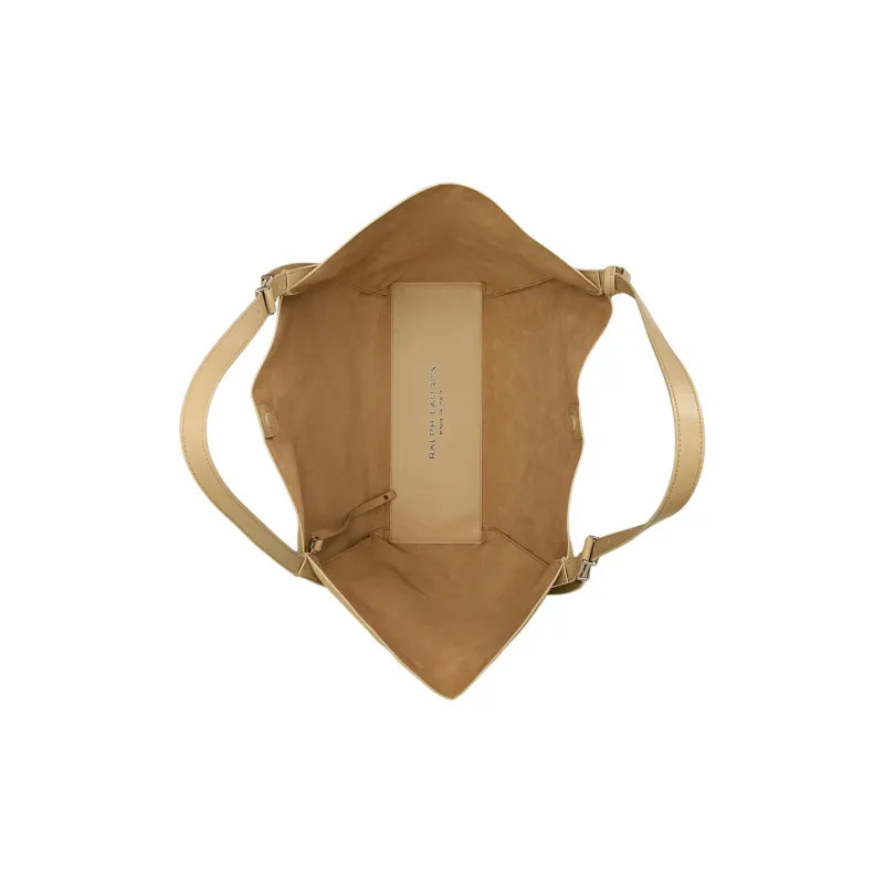Ralph Lauren Calfskin Tote Bag Shopping Bag Shoulder Bags Unisex Khaki-3