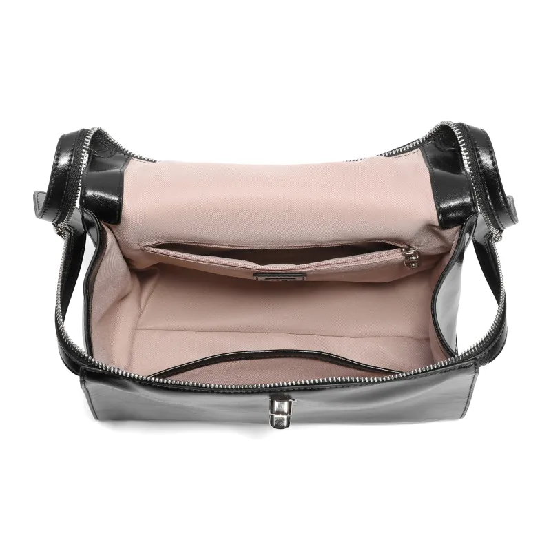 BELLE Synthetic Leather Backpack On The Shoulder Tubas Women's Black/Coffee-4