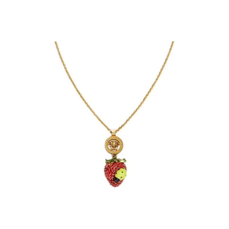 VERSACE Strawberry Garden Pendant Necklace-0
