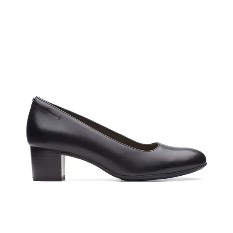 Clarks Chunky Heel High Heels Women's Black-1