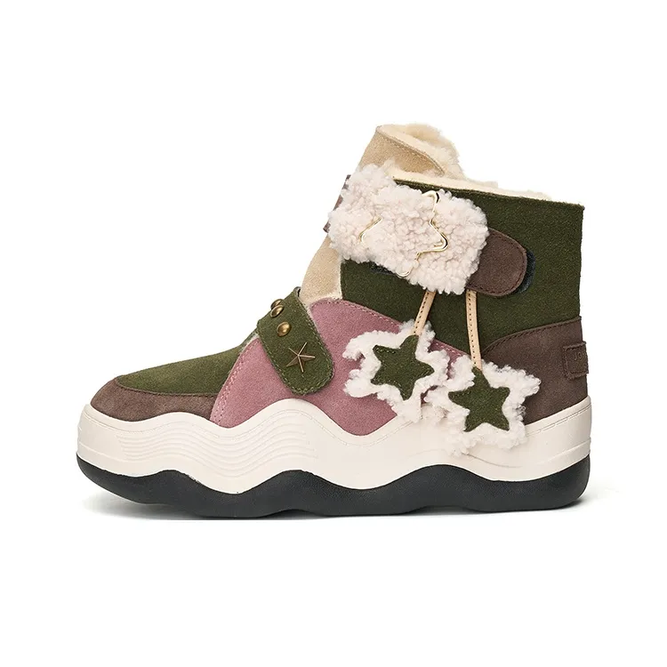 Joy&Mario Thermal Height Increase Short Mid Calf Snow Boots Women's-15