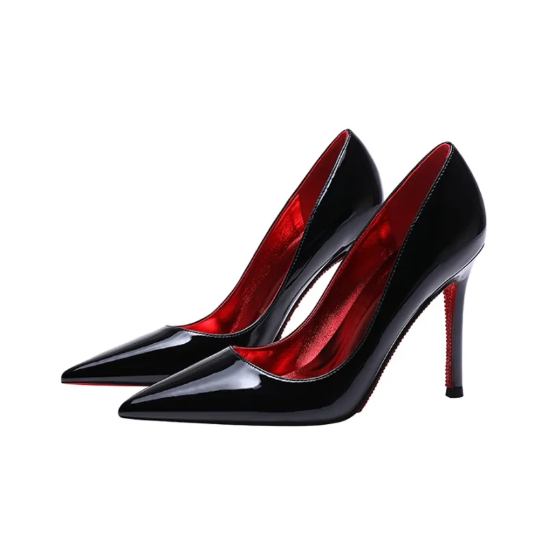 TADSW Slim Heel High Heels Women's Black-1