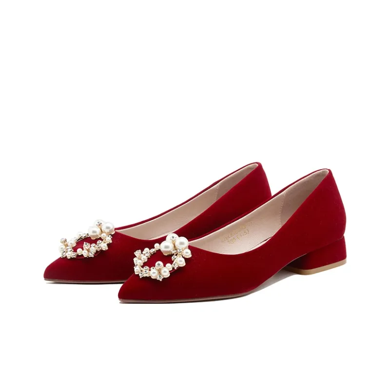 SANTA BARBARA POLO & RACQUET CLUB Chunky Heel High Heels 3cm Women's Red-10