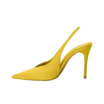 ZARA Slim Heel High Heels Women's Yellow