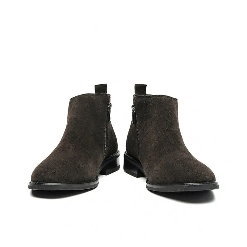 GZZ Ankle Boots Men Black/Dark Brown-7