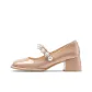 Pink Lacquered Finish Cow Leather
