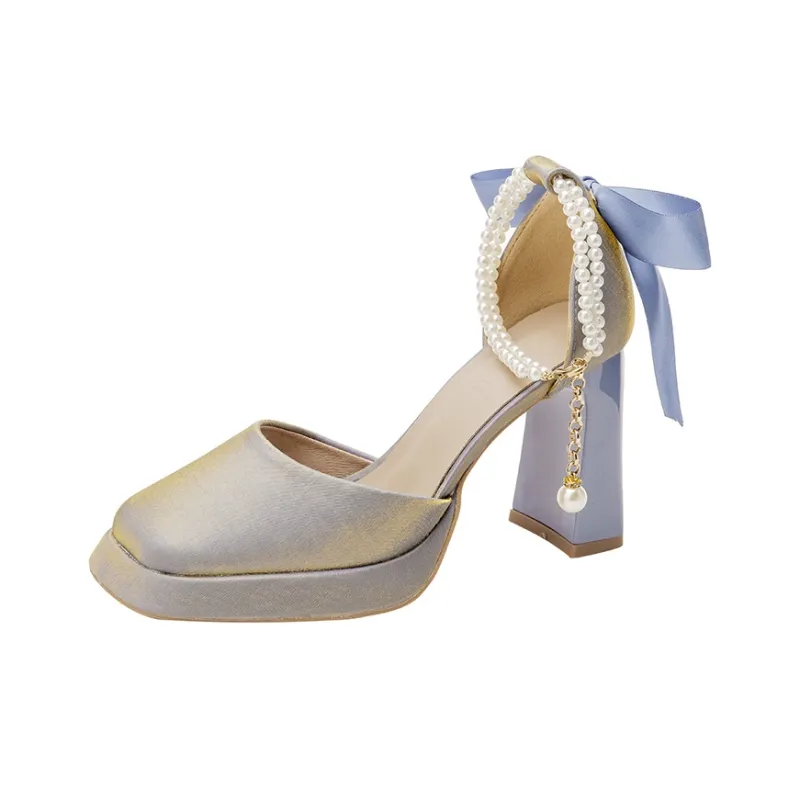 Zubumei Chunky Heel High Heels 7CM Women's-14
