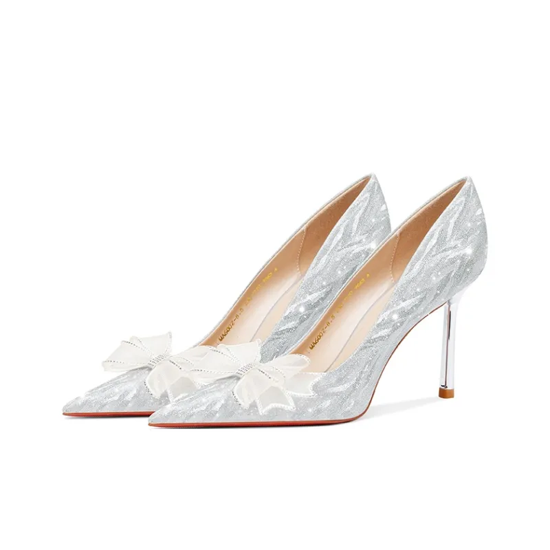 MEIAI High Heels Women's Silver-7