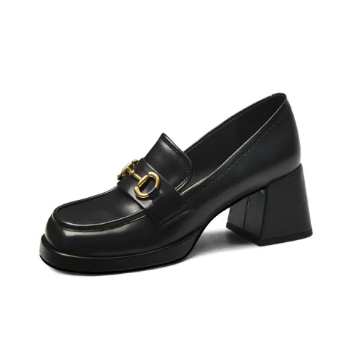 CAMEIDO Chunky Heel High Heels 6.5cm Women's Black