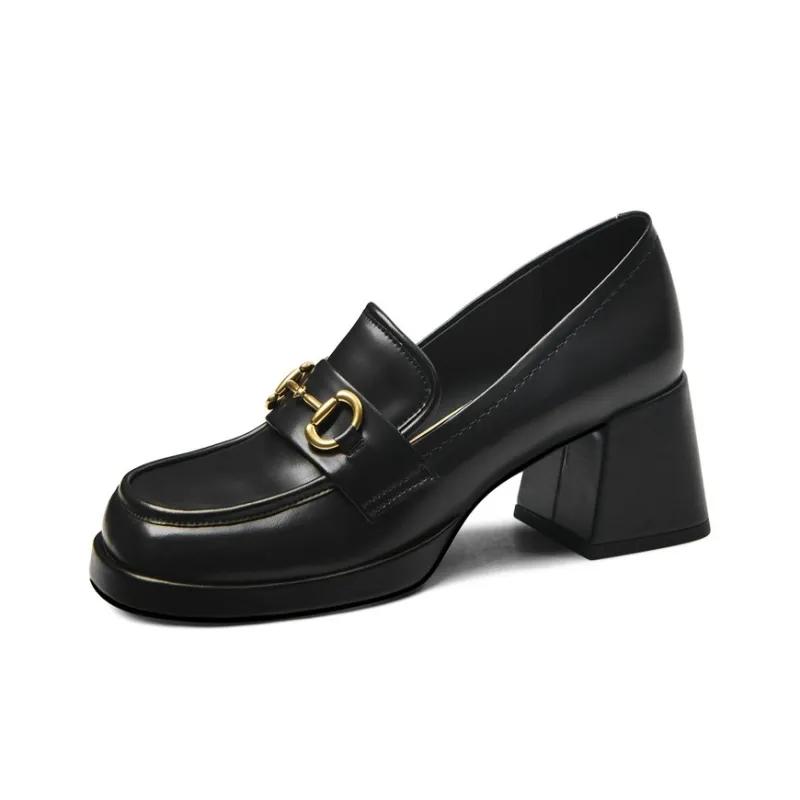 CAMEIDO Chunky Heel High Heels 6.5cm Women's Black-0