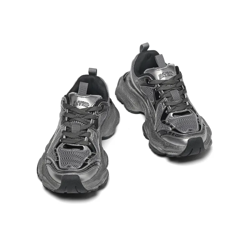 SK.TRIP Cushioned Wear-Resistant Supportive Lightweight Height Increasing Low-Top Running Shoes Unisex Titanium Gray-38