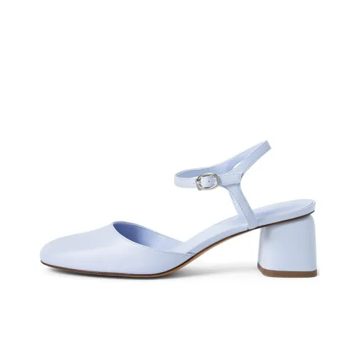 CHARLES&KEITH Block Heel Sandal Women's Light Blue
