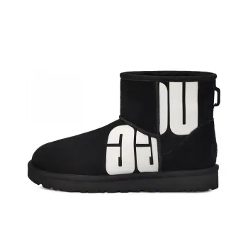 UGG Mini Broken Logo Boot 'Black White' Women's