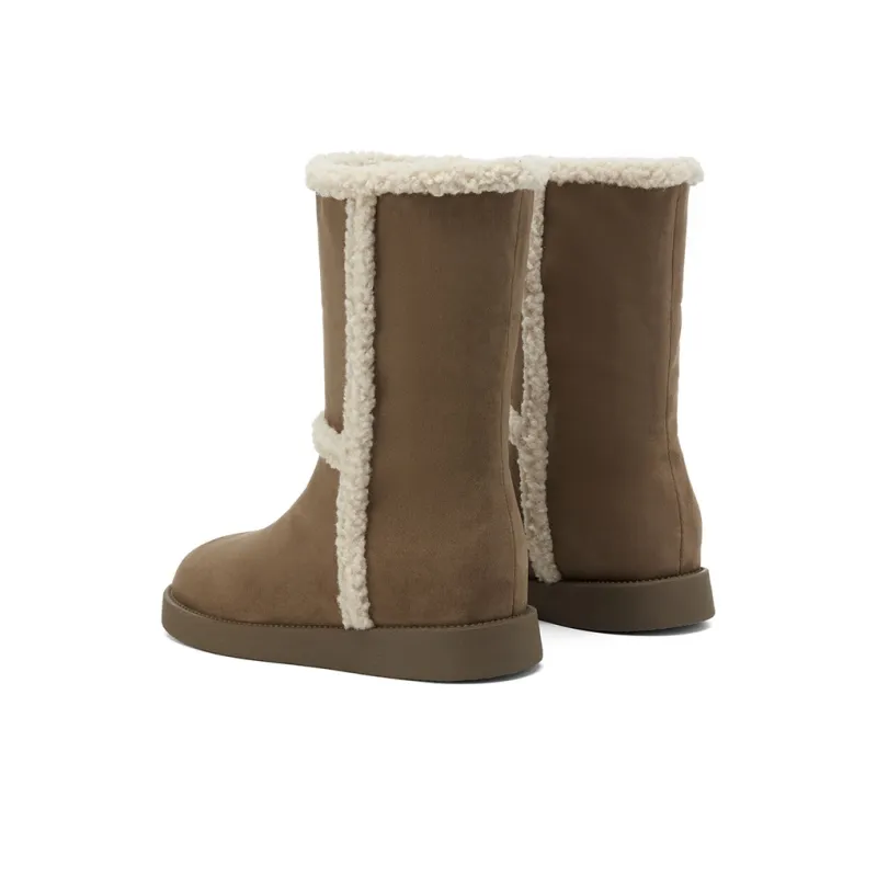 KEKAFU Warm Coverage Wear Resistant Slip Resistant Crew Snow Boots Women's-4