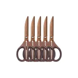 [5 Pairs]Curved Titanium-Coated Scissors/Ergonomic/Rust-and Adhesion-Resistant