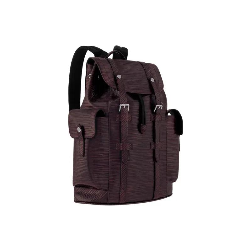 LOUIS VUITTON CHRISTOPHER Epi XL Leather Backpack Medium Size Men's Brown-1