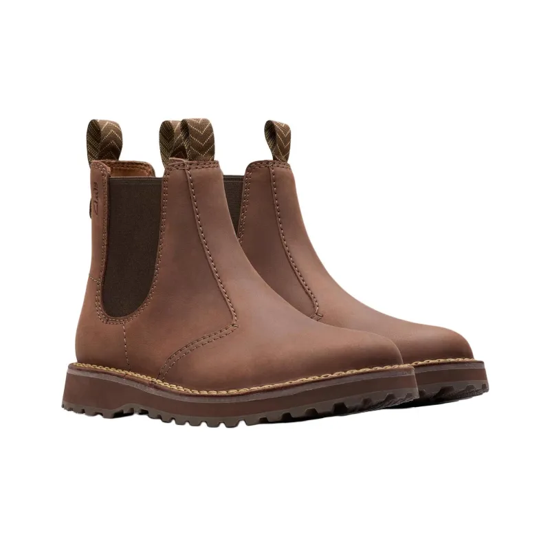 Clarks Short Chelsea Boots Men's Brown-2