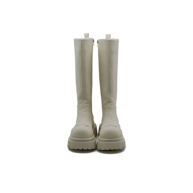 Little Sue Niche Design Trendy Versatile British Style Letter Hot Girl Slimming Knight Boots Knee-high Boots Women's-9