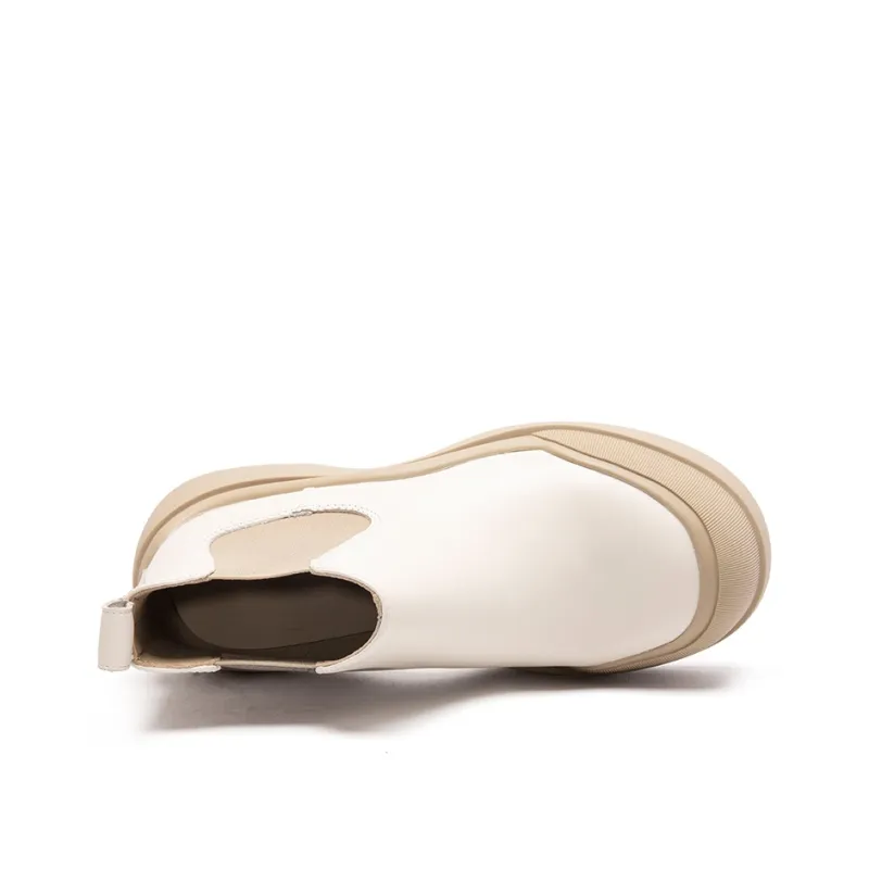 Anthony Miles Short Chelsea Boots Women's Ecru-2