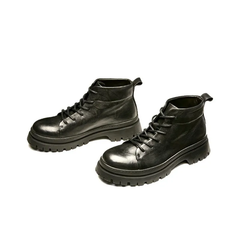 Brounvanm Ankle Boots 3.5CM Men's Black-7