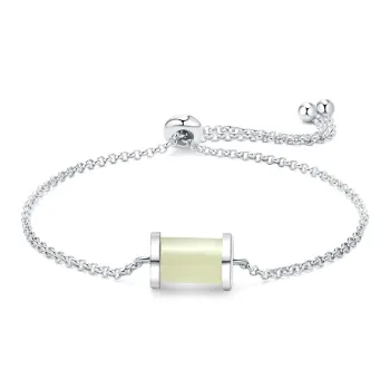 Long Fu Hetian Jade Bracelets White Jade/Pale Greenish White Jade Women's