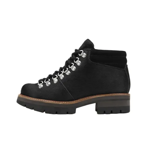 Clarks Ollie Series Ankle-Length Outdoor Boots 3cm Women's Black