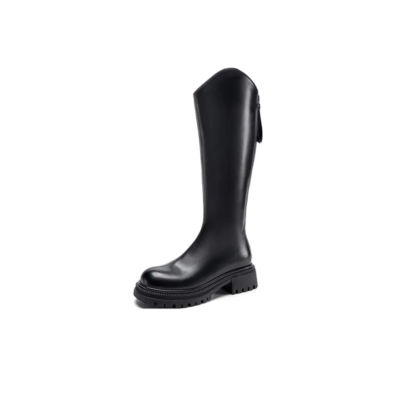 ZHR Knee high Boots Women's Black/Milk Tea/Brown-22