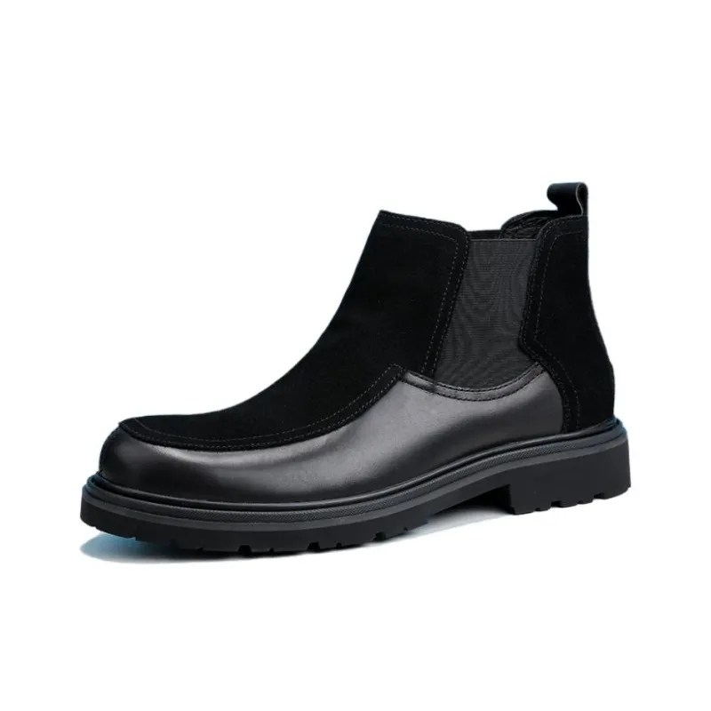 Mo Xu Short Chelsea Boots Men's Black-1