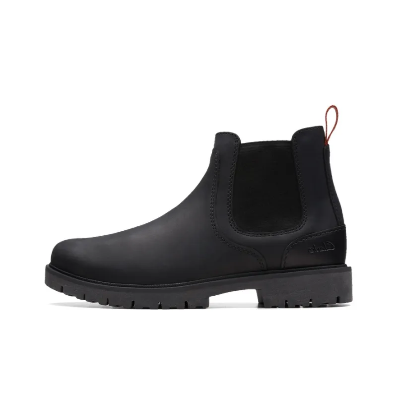 Clarks Losdale Collection Short Chelsea Boots Men's Black-0