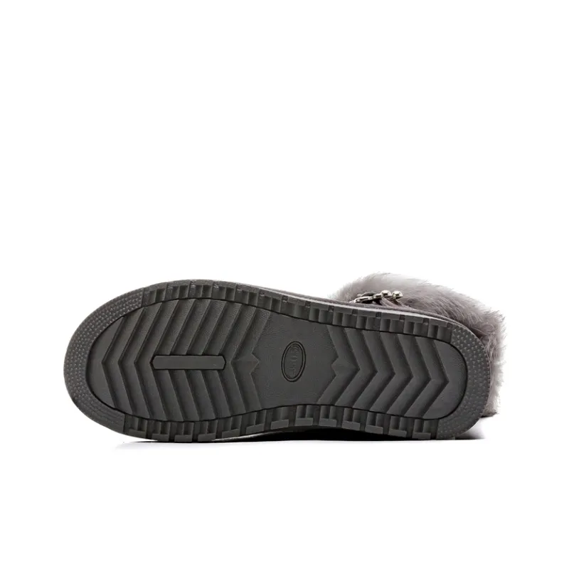Warrior Wear Resistant Slip Resistant Short Snow Boots Women's Gray-4