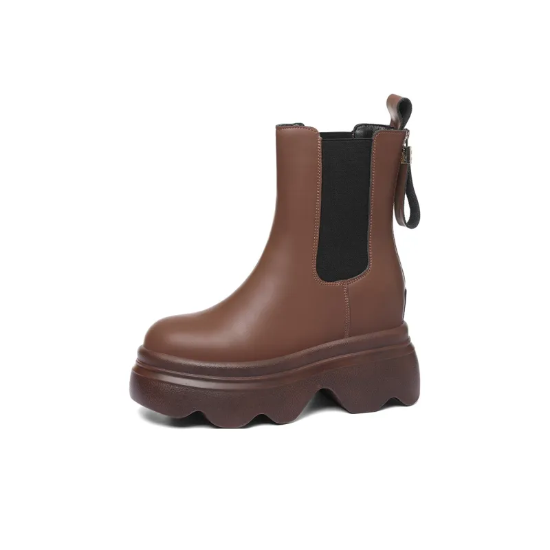 Golden Silk Rabbit Short Chelsea Boots 6cm Women's-3