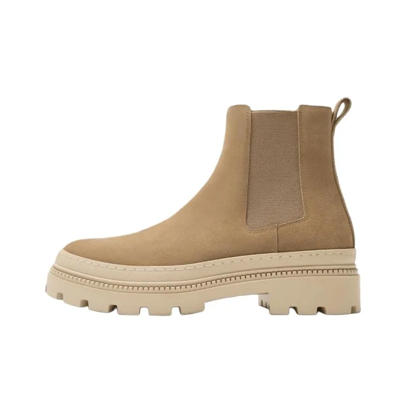 ZARA Short Chelsea Boots Men's Sandy Brown-0