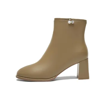 BASTO Ankle Boots Women's Khaki/Black/Ecru