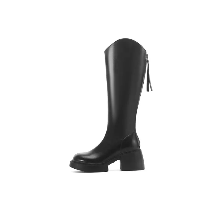 LESELE Knee high Boots Women's Black/Beige-0