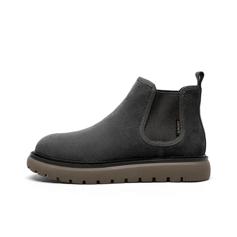 CROWN Short Chelsea Boots Men's Gray-0