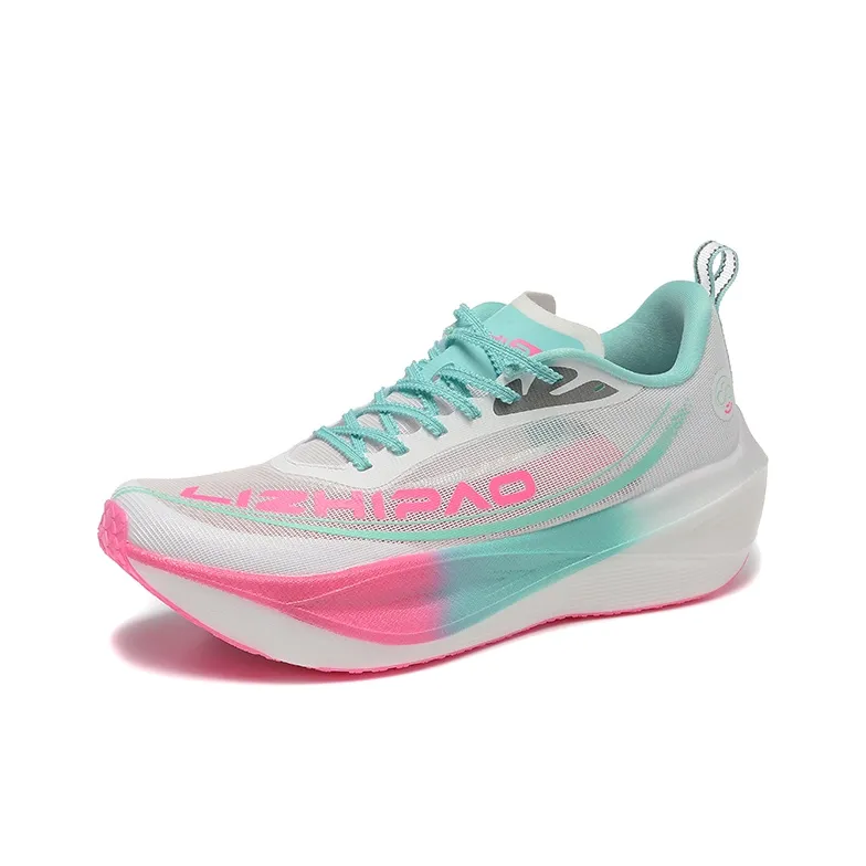 LIZHIPAO Cushioning Rebound Wear Resistant Breathable Slip Resistant Low Top Running Shoes Unisex Green Pink-2