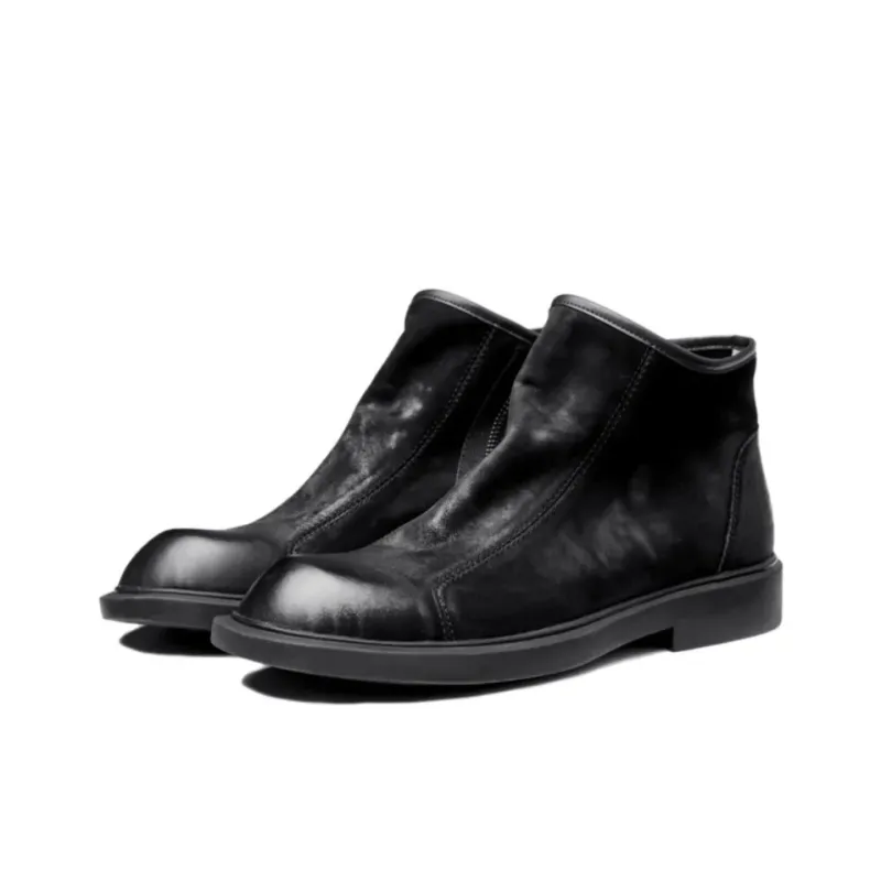 LEYGMENLG Ankle Boots Men Black/Coffee/Yellow Brown/Silver-11