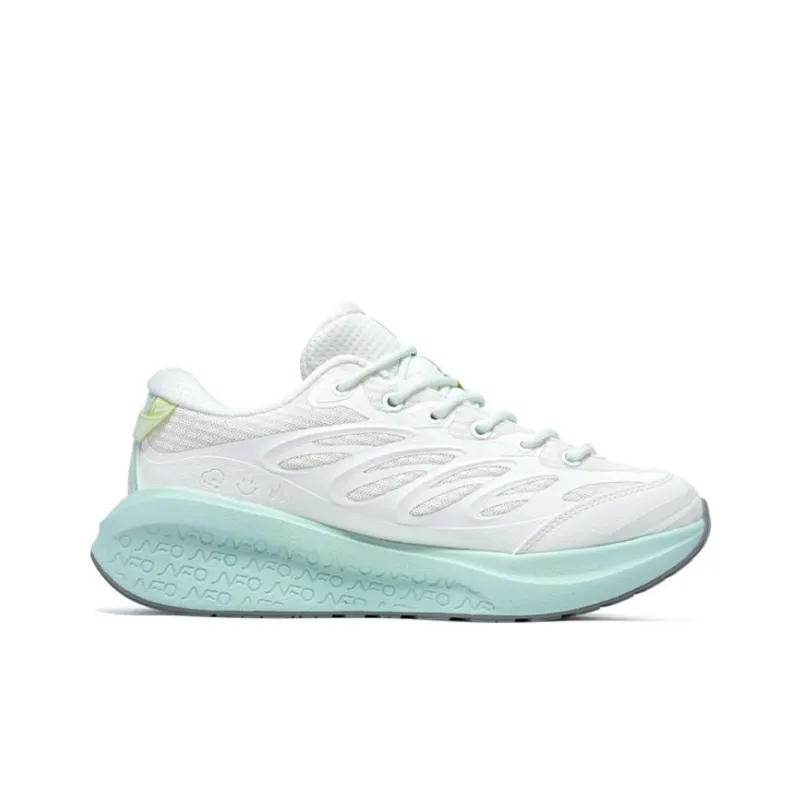 361° Type Anti Slip Wear Resistant Low Top Running Shoes Women's White Green-1